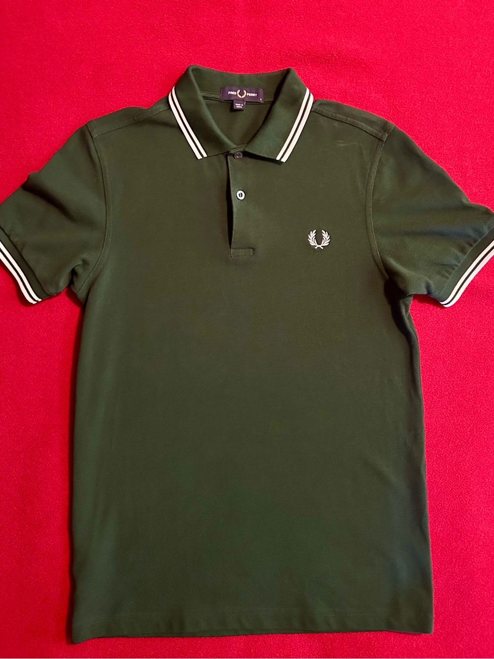 Fred Perry Dark Green Polo with Twin Tipping